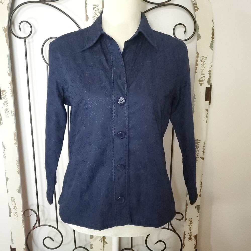 Chico's Embroidered Jacket Medium